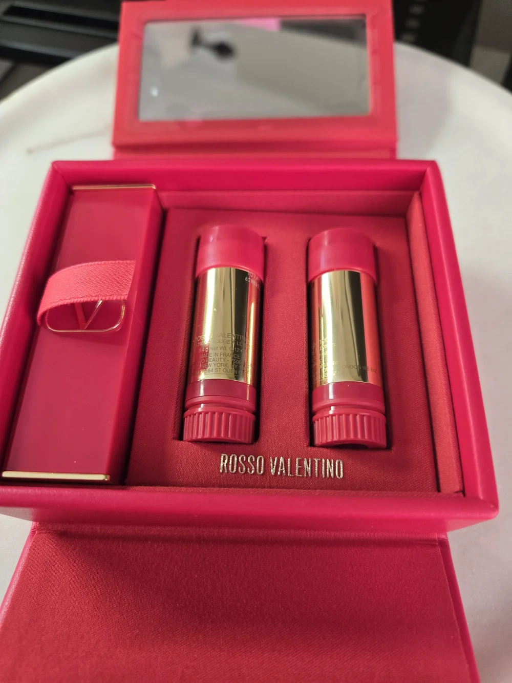 Valentino Lipstick Trio Set in Bright Red and Rose